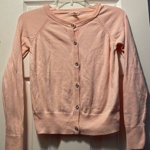 Pink cardigan girls large 10-12